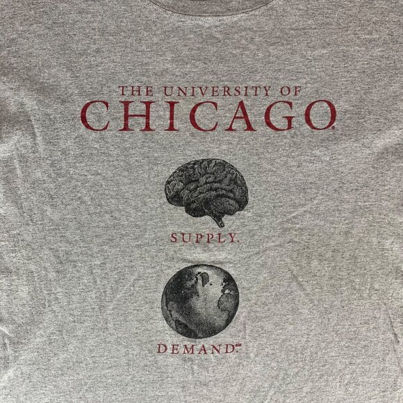 University of Chicago Champion Supply Demand Short Sleeve Shirt Mens XL READ - Picture 2 of 6
